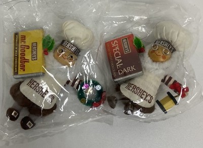 (2) VTG Hershey s Mr Goodbr  Dark  Ornaments Chef Baker Kurt Adler Christmas