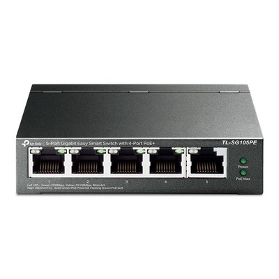 TP-Link TL-SG105PE 5-Port-Gigabit-Easy-Smart-Switch mit 4 PoE+-Ports Schwarz