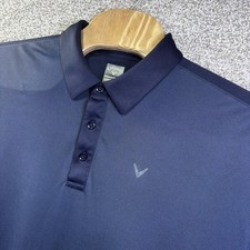 Callaway Golf Polo Shirt Mens 2XL Blue Short Sleeve Solid Opti-Dri Performance