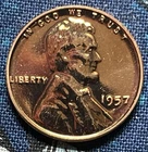 1957 Proof Lincoln Wheat Cent BU-Blazing Fire Red-Mirror Shine #24