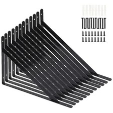 12 Pack L16" x H 10" Heavy Duty Shelf Brackets with Screws Wall Shelf Bracket...
