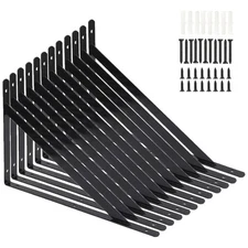 12 Pack L16" x H 10" Heavy Duty Shelf Brackets with Screws Wall Shelf Bracket...