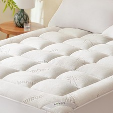 Queen Mattress Topper Viscose Derived from Bamboo, Thick Pillow Top Mattress ...