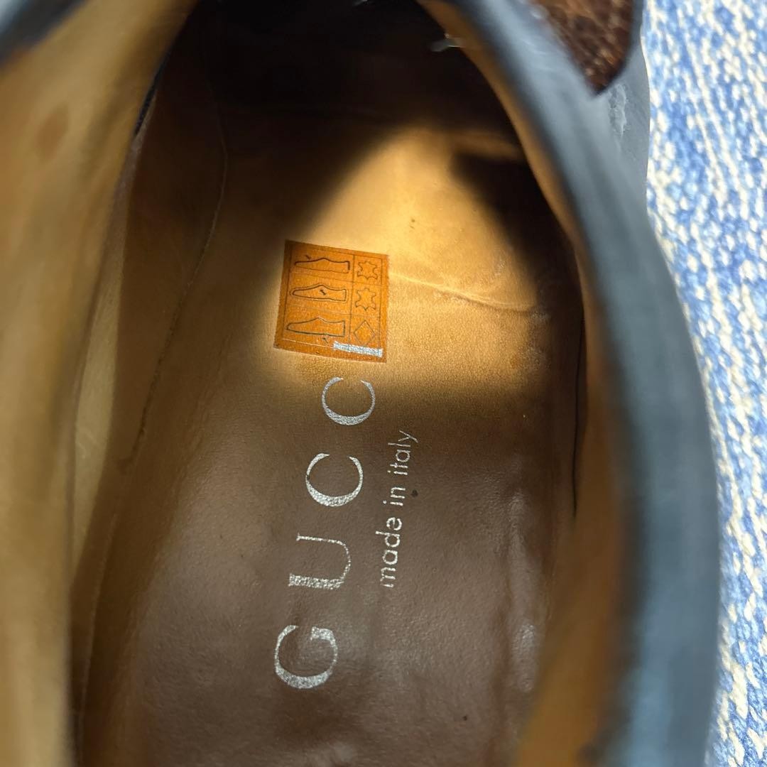 GUCCI Short Boots Loafers Shoes Horse Bit EU 38 US 8 Leather Black Authentic thumbnail 12