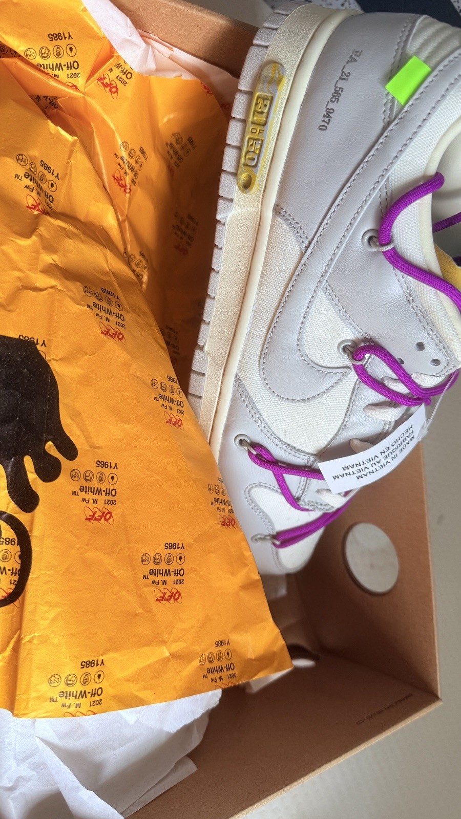 Off white x Nike Dunk Low lotto 21 UK9 US10 NUOVISSIME