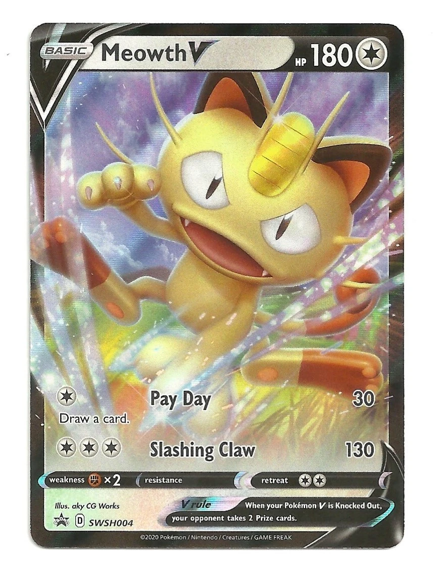 Meowth V SWSH004 SWSH: Sword & Shield Promo Cards for sale | eBay