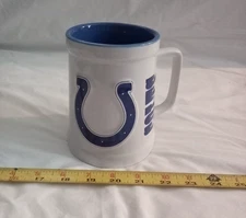 Indianapolis Colts NFL Football Ceramic Coffee Mug Embossed Horseshoe Logo.