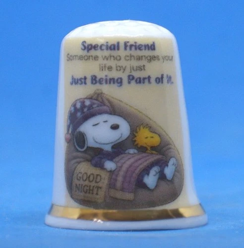 Birchcroft China Thimble -- Special Friend -- Free Dome Gift Box