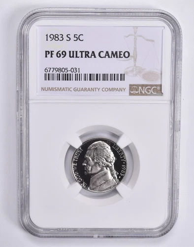 PF69 UCAM 1983-S Jefferson Nickel NGC Graded Brown Lbl *4584