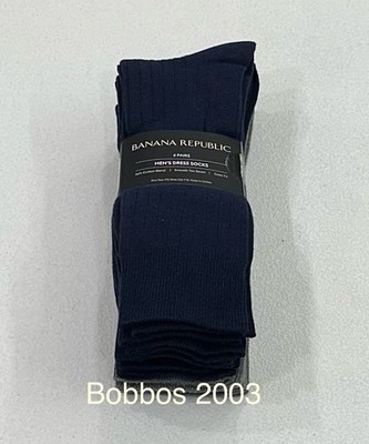 Banana Republic Men's 6-Pairs Dress Socks, Blue/Gray, Fits Shoe Size: 7-12