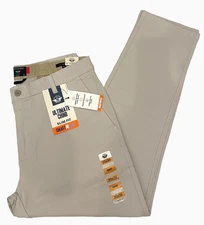 Mens Dockers Ultimate Chino Slim Fit Pants Smart 360 Flex 33X30 Light Grey New