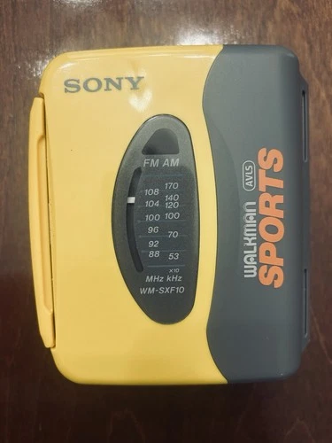 Vintage Sony Walkman Sports WM-SXF10 Portable AM/FM Radio Cassette Player Yellow