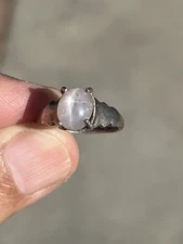 Genuine earth star Sapphire Sterling silver ring size 6.25