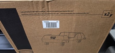 2 Pack Rubbermaid Commercial Slim Jim Resin Wheeled Garbage Can Dolly 1980602