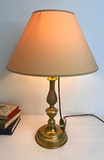 Grande lampe de table vintage en laiton - abat-jour style