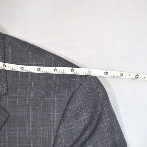 Skopes Grey Purple Check Wool Blend Suit Jacket Blazer Classic Fit Size 44R - Picture 15 of 16