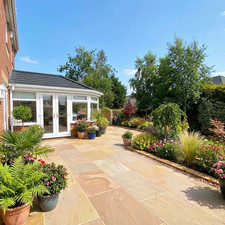 Indian Paving Sandstone Slabs Natural Patio Raj Green 22mm Calibrated 600x900mm