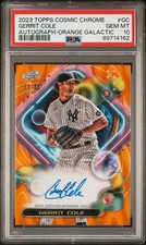 2023 Topps Cosmic Chrome Gerrit Cole AUTO Orange Galactic PSA 10 Pop 6