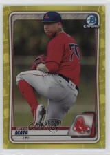2020 Bowman Chrome Prospects Yellow Refractor 58/75 Bryan Mata #BCP-128 0l44