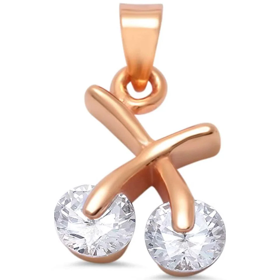 Colgante de plata de ley 0,925 enchapado en oro rosa cruz entrecruzada Love His & Her 2 C.z Foto 2 de 2