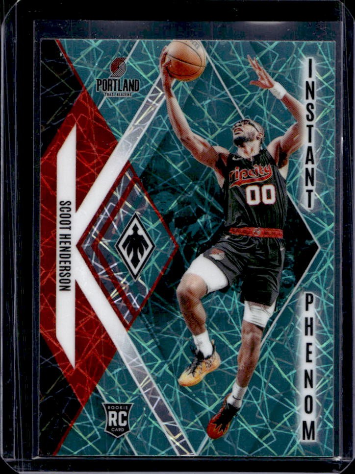 2023-24 Panini Phoenix Scoot Henderson Instant Phenom RC Teal Lazer Rookie #10