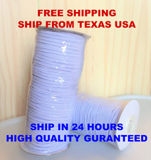 Braide Elastic Band flat 1/8 inches 3mm White 100 Yards DIY mask sew