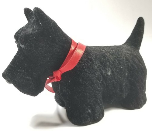 Vintage Scottie Scotty Dog Bank Flocked Soft A12 - Imagen 1 de 7
