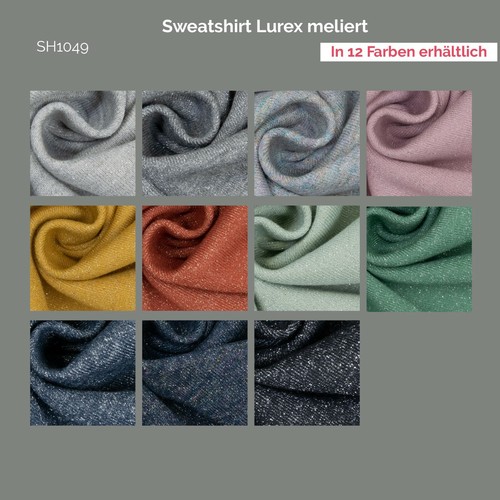 Sweatshirt Stoff Lurexfaden silber - Öko-Tex Standard 100 Preis = 0,5 Meter - Bild 1 von 46