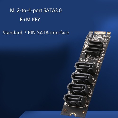 M.2 to 4 Ports Sata3.0 Adapter Card PCIe to Sata3.0 4 Ports Expansion ASM1064 - Afbeelding 3 van 8
