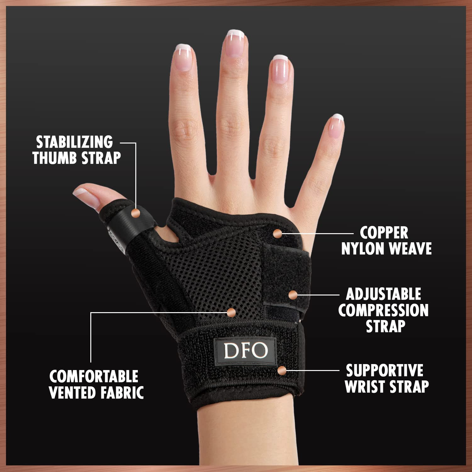 Dr. Frederick'S Original Reversible Copper Infused Wrist Thumb Brace - 1 Brace -
