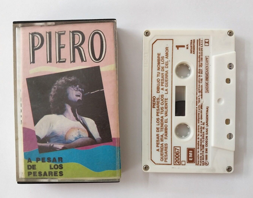 1989 Piero A Pesar de los Pesares Cassette EMI Argentina Rock Trova Rare Tape - Picture 3 of 6