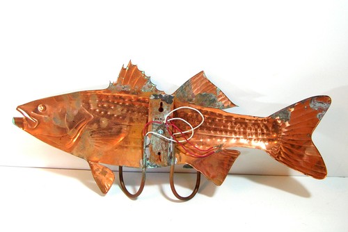 Aplillos de pared de cobre pescado, alambre duro, decoración de cabaña o lago para casa - Imagen 6 de 12