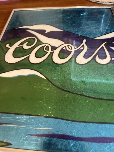 Vintage Coors Blue Green & Purple Foil Framed Artwork 10"x 8" - Picture 2 of 3