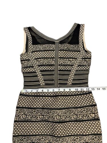 Herve Leger Bandage BodyCon Dress Black and Tan Print Size Medium - Picture 12 of 13