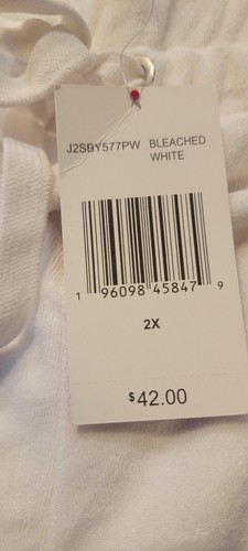 NWT JUICY COUTURE WHITE AND PINK WOMENS TERRY SHORTS SIZE 2X