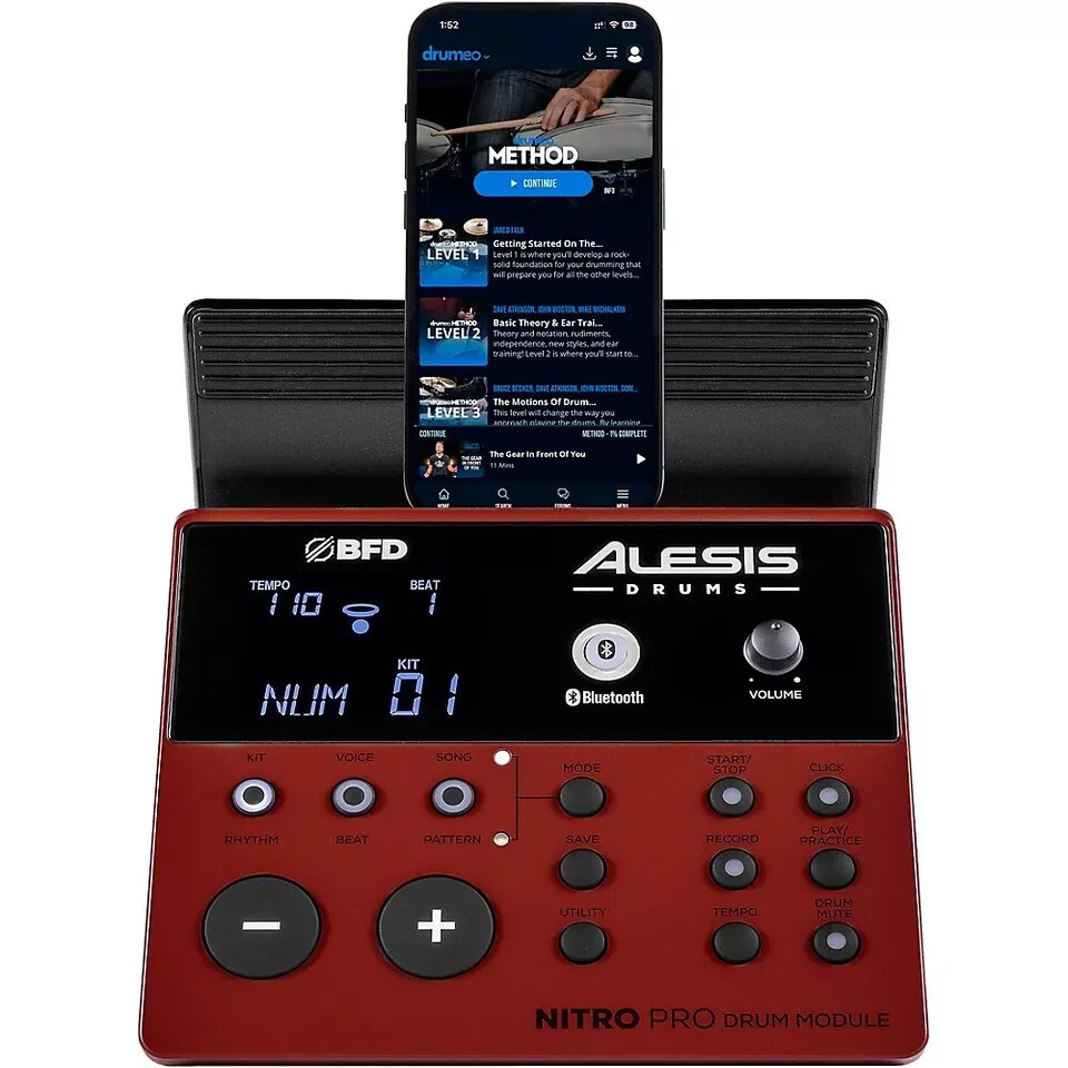 Alesis NITROPROKIT, Pro Electronic Drum Kit With Mesh Heads & Bluetooth