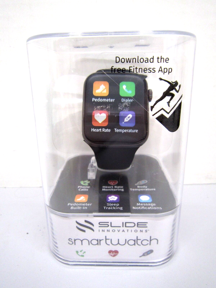 Slide SW500BK Unisex Digital Dial Touchscreen Multi-Function Smartwatch