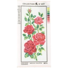 "Flowers" Printed Needlepoint Tapestry  Canvas 8014