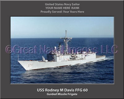 USS Rodney M Davis FFG 60 Personalized Canvas Ship Photo Print Navy Veteran Gift