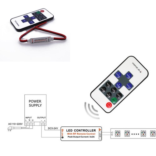 Mini Inline RGB RF Wireless Dimmer Remote Controller LED Strip Light Switch - Picture 9 of 12