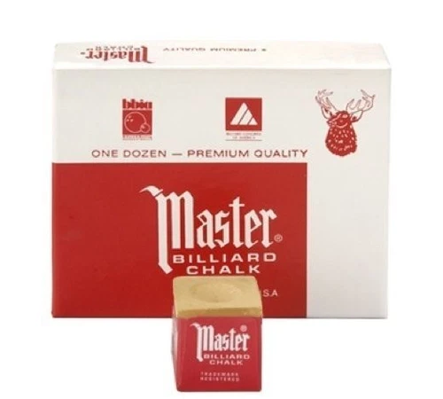 Master GOLD-TAN-CAMEL Pool Billiard Cue Stick Chalk Doz. 12-Pack 1 Dozen 12 ct.
