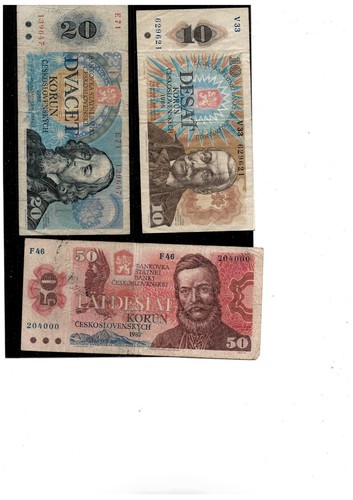 Czechoslovakia 1986/88. lot banknotes circulated