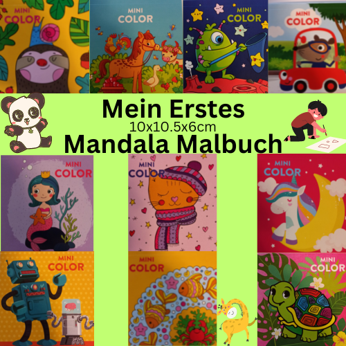 Mini Malbuch Mandala je 24 Seiten perfekt zum lernen für Kinder Malen Zeichnen