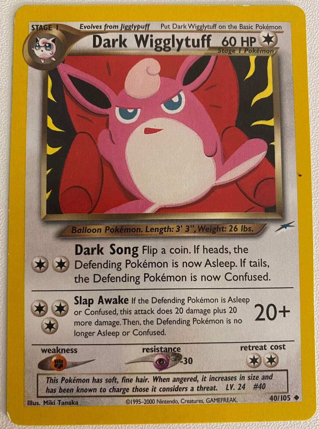 DARK WIGGLYTUFF - 40/105 - Neo Destiny - Uncommon - Pokemon Card - LP