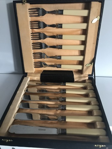 Vintage Firth Staybrite Fischbesteck Set