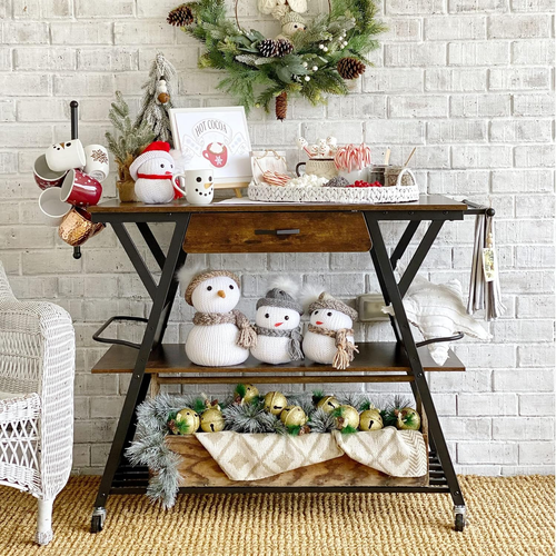 Coffee Bar Station, Kitchen Island Cart with Storage, Coffee Cart with Drawer, P - Picture 6 of 12