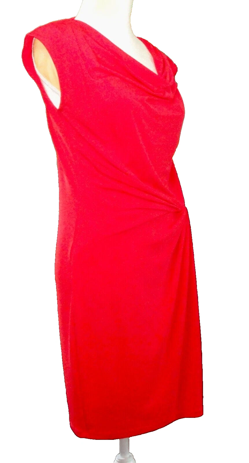 Abito Michael Kors ~ donna M ~ rosso senza maniche scollo a cappuccio ~ vita cinch