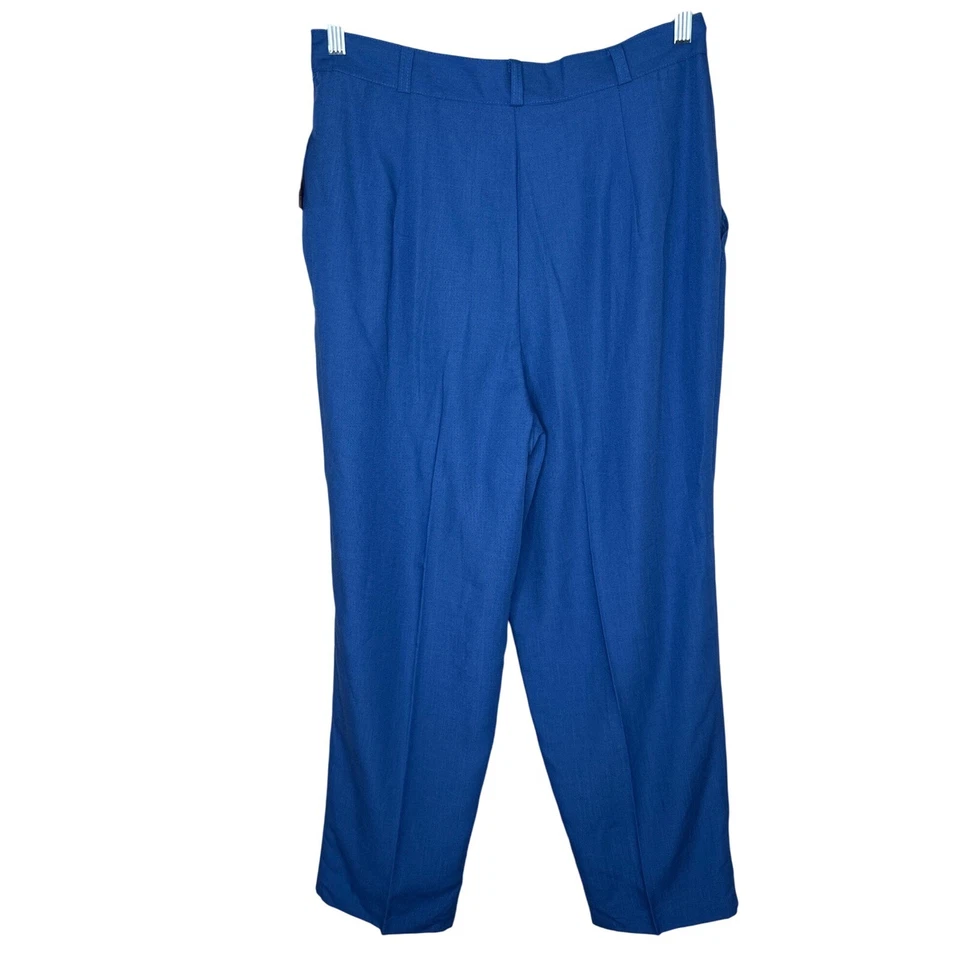 Pantalones de negocios Kathie Lee azul verdadero vintage años 80-90 talla 16 plisados pequeños Foto 2 de 4