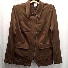 Cabi Jacket Women M 4120 Academy Blazer Tailored Fit Rib Ponte Knit Olive Green