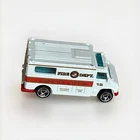 Vintage Hot Wheels 1988 White Fire Dept. Ambulance, Made in Malaysia.